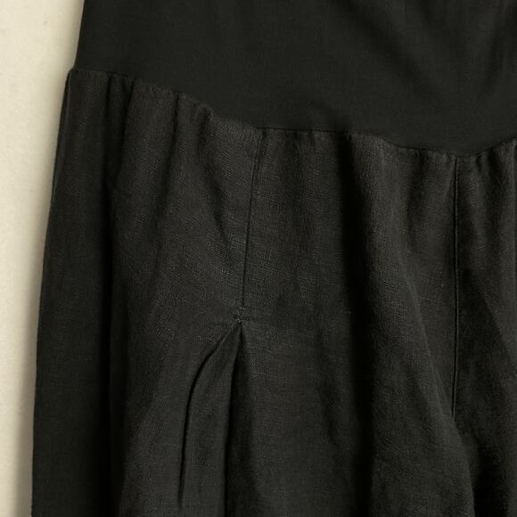 Grizas Womens Pure Linen Double Pocket Pleated Pull On Pants Black XL - Picture 4 of 11